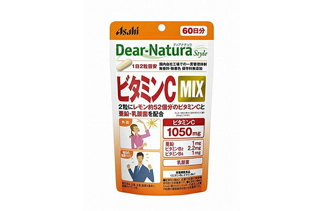 ディアナチュラスタイル ビタミンC MIX 60日分 (120粒) ASAHI サプリメント 亜鉛 乳酸菌 健康食品 粒タイプ 栄養機能食品 ＜ビタミンB2 ビタミンB6＞