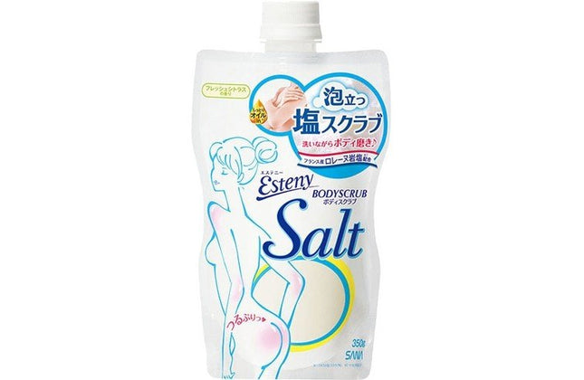 エステニー ソルティスクラブ 350g ボディスクラブ 角質 エステ級 ボディケア ココナッツオイル コラーゲン ヒアルロン酸 しっとり肌 グレープフルーツ果実エキス フレッシュシトラス プチプラ