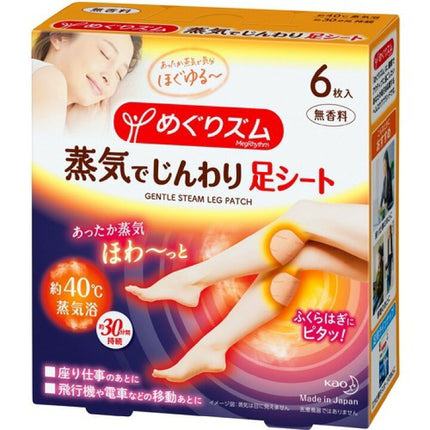 めぐりズム 蒸気でじんわり 足シート 無香料 6枚入