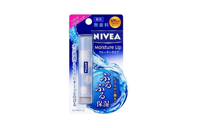 NIVEA ニベア モイスチャーリップ ウォータータイプ 無香料 3.5g リップクリーム SPF20 PA++ リップ 唇 紫外線 保湿 花王