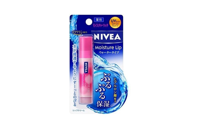NIVEA ニベア モイスチャーリップ ウォータータイプ モイスチャーリッチ 3.5g リップクリーム SPF20 PA++ リップ 唇 紫外線 保湿 花王