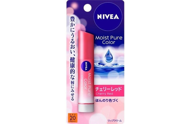 NIVEA ニベア モイストピュアカラーリップ チェリーレッド 3.5g リップクリーム SPF20 PA++ リップ 唇 紫外線 UVケア 保湿 花王