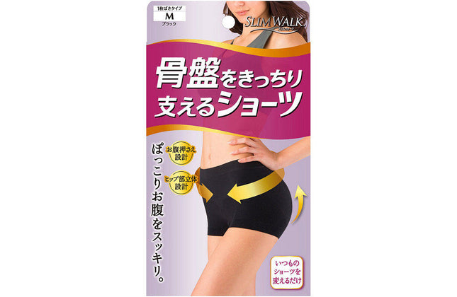 スリムウォーク 骨盤をきっちり支えるショーツ ブラック Mサイズ