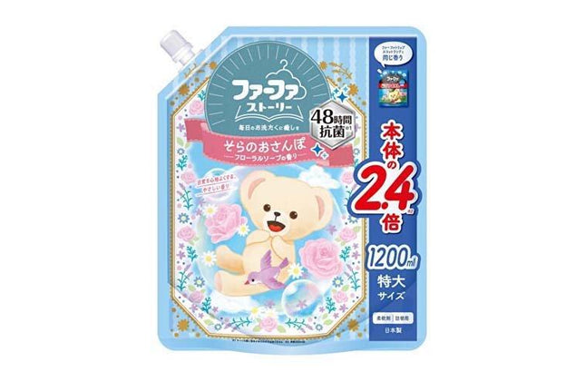 ファーファ ストーリー 柔軟剤 そらのおさんぽ 詰替え 1200ml つめかえ 柔軟剤 抗菌 衣類 洋服 部屋干し 洗濯 洗剤 防臭 ニオイ フローラル ファーファ FaFa