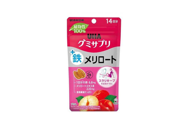 UHA味覚糖 グミサプリ 鉄 メリロート プラム味 14日分