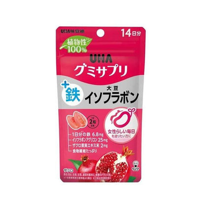 UHA味覚糖 グミサプリ 鉄＋大豆イソフラボン ザクロ味 14日分