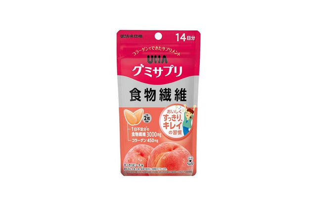 UHA味覚糖 グミサプリ 食物繊維 すっきりピーチ味 14日分